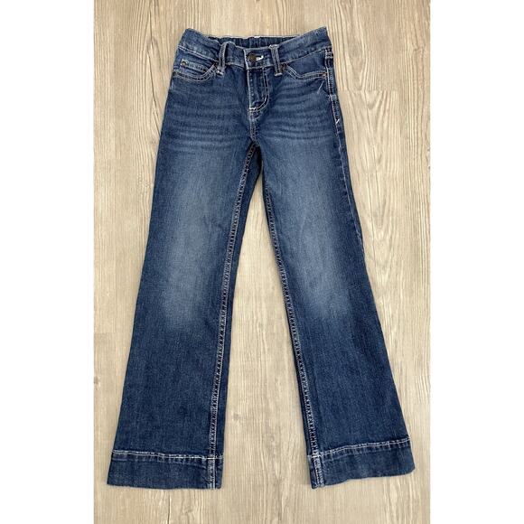 Wrangler Flared Jeans Girls Size 8 Regular With Adjustable Waist - Picture 1 of 9